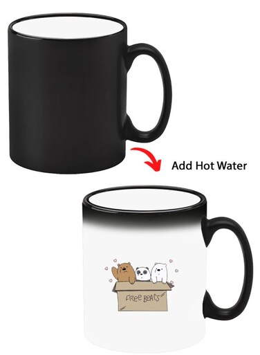 Color Changing Heat Sensitive Ceramic Mug, Image Revealed When HOT Liquid is Added! We are bears