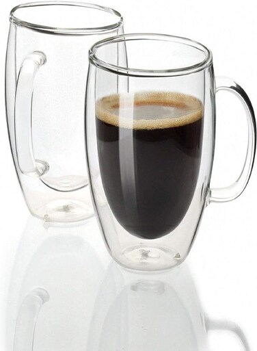 Arabest Espresso Cups&iuml;&frac14;&OElig; Shot Glass Coffee 5 Oz Set Of 2 &iuml;&frac14;&OElig; Double Wall Insulated Glass Mugs With Handle, Everyday Coffee Glasses Cups Perfect For Espresso Machine And Coffee Maker