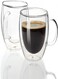 Arabest Espresso Cups&iuml;&frac14;&OElig; Shot Glass Coffee 5 Oz Set Of 2 &iuml;&frac14;&OElig; Double Wall Insulated Glass Mugs With Handle, Everyday Coffee Glasses Cups Perfect For Espresso Machine And Coffee Maker