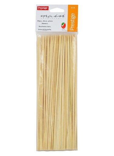 80-Piece Wooden Skewers Brown 25cm
