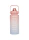 COOLBABY Portable Fitness Sport Water Bottles for Gym &amp;Outdoor Sports &amp;Office 2l Water Bottle With Straw And Handle, Tie Dye Reusable Gym Water Jug With Time Encouraging Measurement Markings