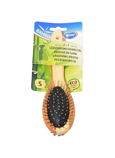 Duvo+ Bamboo 2-in-1 Soft-Bristles Pin Brush, Small