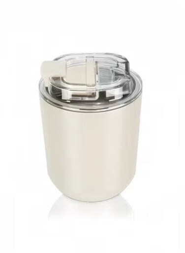 280ml Stainless Insulated Tumblers with Lid, Vacuum Insulated Travel Mug Water Coffee Cup, White Leak Proof Reusable Double Walled Coffee Tumbler for Iced and Hot Drinks