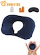 Neck Support Travel Pillow, Portable Self-Inflatable, Ultra Comfortable Mulberry Silk Fabric Neck Pillows for Travel, Pillows for Sleeping Airplane, Blue