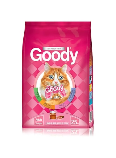 GOODY CAT FOOD - Premium Cat Dry Food, Lamb and Rice Flavor, Balanced Nutrition, Energy and Taste - 2.5Kg