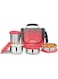 MILTON Tasty 3 Stainless Steel Combo Lunch Box, 3 Containers (200 ml, 320 ml, 500 ml) and 1 Tumbler, 380 ml, Red   Leak Proof   Easy to Carry   Odour Proof   Food Grade   Easy to Clean