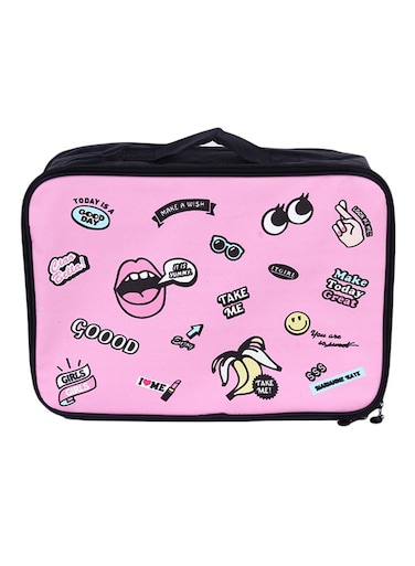 Cartoon Printed Travel Storage Bag Pink One Size