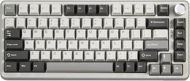 YUNZII B75 PRO Wireless Mechanical Keyboard,75% Layout with Knob,Hot Swap Gasket Custom Structure,Creamy Pre-lubed Switches,RGB Backlit,Bluetooth/Type-C/2.4G for Win/Mac (Blue Grey Switch,Grey)