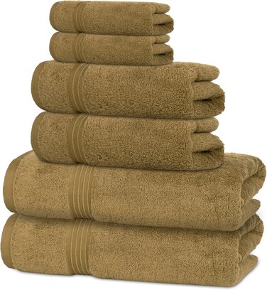 Bliss Casa 6-Piece Towel Set &ndash; 100% Combed Cotton, 550 GSM, Quick Dry &amp; Highly Absorbent Towels &ndash; Includes 2 Bath, 2 Hand, 2 Washcloths &ndash; Soft &amp; Thick for Bathroom or Spa