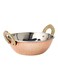15cm Hammered Copper and Stainless Steel Serving Kadai Bowl with Handcrafted Handles Authentic Indian Tableware for Curries Dals Restaurant Presentation Home Dining