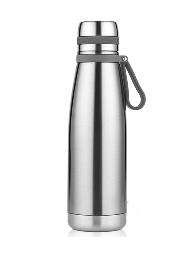 Double Layer Vacuum Insulated Coffee bottle,Stainless Steel Vacuum insulated Bike Water Bottles with Filter, keep Hot &amp; Cold Drink Metal Water Flask (1000 Ml Grey)
