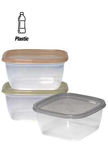3Pcs Storage Boxes With Lid Plastic Storage Containers for Fridge Kitchen Storage Container Set