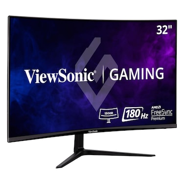 ViewSonic 32-inch 1080p HD Curved Gaming Monitor, 165Hz, 1ms, Dual Integrated Speakers, AMD Adaptive Sync, DisplayPort, 2x HDMI, Black   VX3218-PC-MHD