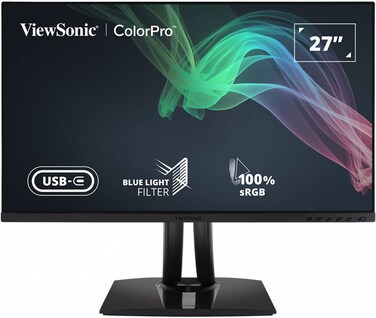 ViewSonic 27" Flat Monitor, IPS QHD Display, 60Hz Refresh Rate, 5ms Response Time, 16:9 Aspect Ratio, Flicker-Free, 16.7m Colors, Black   VP2756-2K