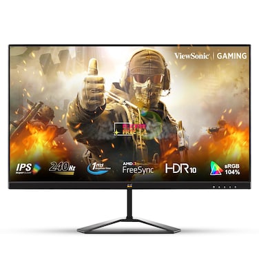 ViewSonic 27" Gaming Monitor, IPS Display, FHD Resolution, 240Hz Refresh Rate, 1ms (MPRT) Response Time, AMD FreeSync Technology, 16.7m Color Display, Black   VX2779A-HD-PRO