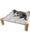 Generic Cat Hammock Bed, Wooden Cat Elevated Cooling Bed, Removable Washable Breathable Pet Sleeping Bed, Detachable Portable Indoor/Outdoor, Easy to Assemble (White Diamond)