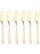 Azonee 304 Butter Knife 6 Pcs, Stainless Steel Household Butter Spatula, Dessert and Jam Small Scraper, Butter Knife Spreader for Home,kitchen (Gold)
