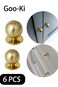 6 Pack Brushed Brass Cabinet Knob, Modern Solid Zinc Alloy Drawer Knob, Minimalist Style Cabinet Pull Drawer Handle Wardrobe Cabinet Door Handle