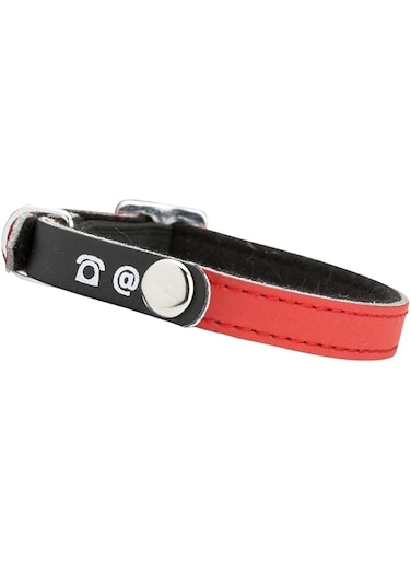 Bobby "Porte-Adresse" Red Leather Cat Collar