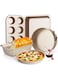 TOMVAES Bakeware Set 5-Pieces Carbon Steel Nonstick Baking Pans Oven Baking Set with Springform Pan,6-Cup Muffin Pan,Square Roasting Pan,Pizza Baking Tray,Rectangular Toast Box, Kitchen Baking Tools
