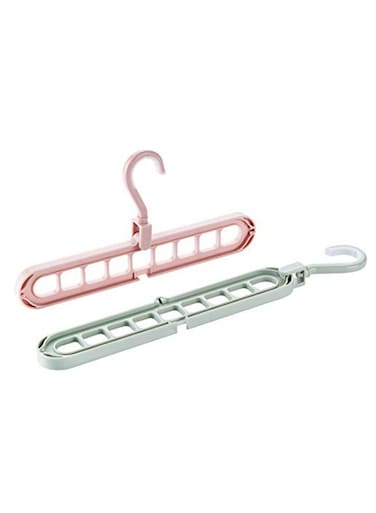 2-Piece Multi-Purpose Hangers Pink/Green 13.7 x 5 x 1.6inch