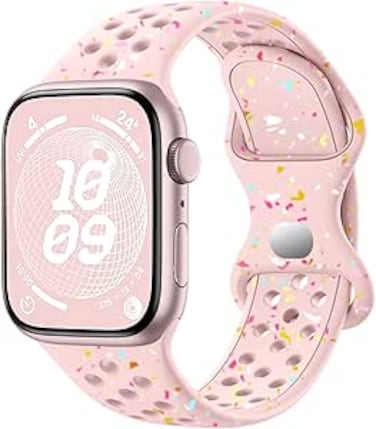 Upeak Sport Straps Compatible with Apple Watch Strap 38mm 40mm 41mm for Women Men, Eco-friendly Recyclable Silicone Breathable Wristband for Apple Watch Band/iWatch Series 9 8 7 6 5 4 3 2 1 SE
