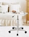 Head Side Movable Lifting Small Table &ndash; Hydraulic Standing Desk with Pulley, Adjustable Laptop &amp; Sofa Bed Table" White