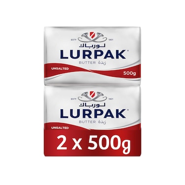 Lurpak Spreadable Unsalted Butter, 500g Pack of 2