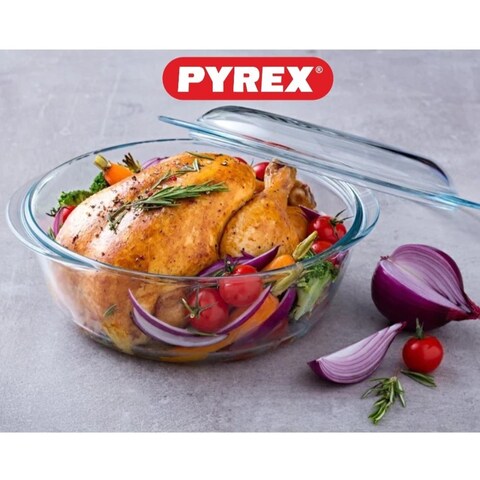 Pyrex Essential Round Casserole Set Of 3 ( 3L+2.1L+1.4L)  - Durable Borosilicate Glass for Versatile Cooking and Serving
