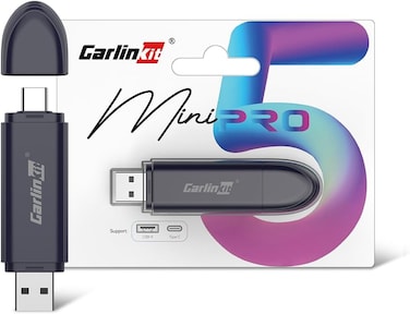 Carlinkit MINI SE 2-in-1 Stick, PRO Series, Wireless Android Auto &amp; Wireless CarPlay Adapter, Upgraded Bluetooth 5.4, WiFi 6, Fast &amp; Stable, Only Fit for Cars with OEM Wired AA &amp; CarPlay, Blue

