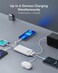 Charmast Power Bank with Built in Cable, 10000mAh USB C Battery Pack 6 Outputs 2 Inputs with LED Display Type C Powerbank Portable Charger Compatible with Smartphones Tablets and More-White