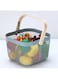 EPEDIC Household fruit and vegetable storage basket multifunctional storage finishing box kitchen bathroom storage basket mesh storage basket sundries basket (blue)