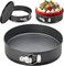 Carbon Steel Springform Cake Pan Set &ndash; Easy Release Non-Stick Baking Pans with Removable Base