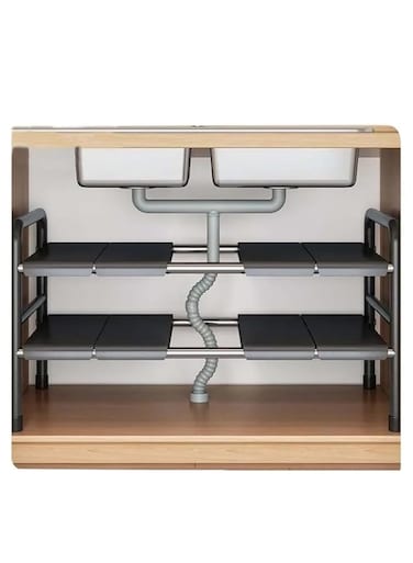 Multipurpose Adjustable Expandable under sink, over shelf space saving organiser for Home kitchen and bathrooms.