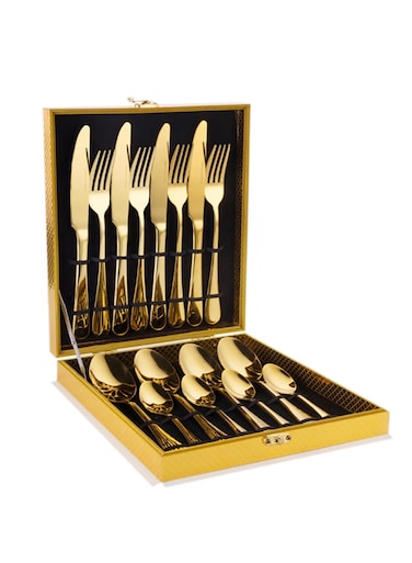 Stainless Steel Cutlery Set Kitchen Utensil Set Western Tableware Surface Texture-Free Suitable For Home Kitchen Restaurant Hotel Party Dining Picnic Dining Exquisite Packaging For Gift Gold