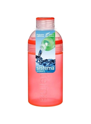 Sistema 480ML Trio Bottle, Portable with screw top Lid. Freezer, Dishwasher &amp; Microwave safe without Lid and BPA Free. Orange