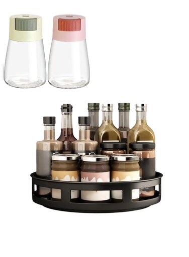 Storage Rack, Metal Rotating Spice Rack, 360 Degree Rotating Rack for Kitchen