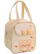 Lunch Bag with Bow, Beige, Unisex, Durable Reusable Tote Bag, Suitable for Carrying Lunch/Dinner to Office, Picnic, Travel, Park and Outdoors