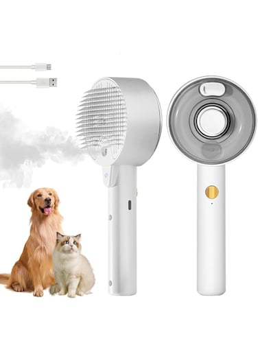 NALACAL Spritz Defur Comb for Cats 2024, 4-in-1 Steam Grooming Brush for Shedding and Massage &ndash; Suitable for Long and Short-Haired Cats, Dogs, Kittens, and Rabbits