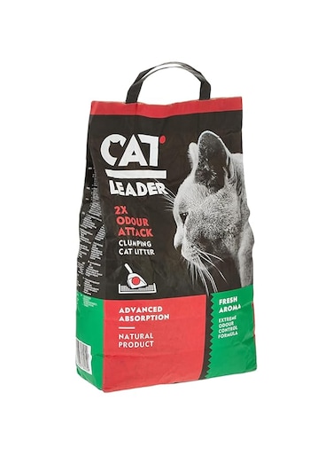Geohellas Cat Leader 2 X Odour Attack Fresh Clumping Cat Litter-Fresh Aroma-5 Kg