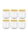 6-Piece Plastic Spice Jar Set Clear/Yellow 500ml