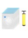 6-Piece Vacuum Storage Bag With Suction Pump Clear/Blue/Yellow 80x100cm