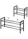 Diylove Expandable Black Shoe Rack for Closet, Adjustable Shoe Storage Shelf Organizer, Sturdy and Durable Metal Structure Free Standing Shoe Rack for Small Space，Entryway Doorway (2-Tier)