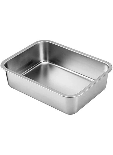 , Stainless Steel Litter Box For Cat And Rabbit Odor Control Non Stick Smooth Surface Easy To Clean Never Bend Rust Proof Stainless Steel Litter Box Extra Large For Cats