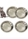 Shallow Cat Food Bowls Stainless Steel Cat Dish Wide Small Dog Bowls Whisker Fatigue Relief Cat Plates for Kittens Puppy Hamster 4 Pcs (7.87 Inch Dia.)
