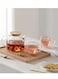1000ML Borosilicate Glass Teapot with Bamboo Lid &amp; Removable Infuser and 2Pcs 250ML Double Wall Coffe Tea Cup with Handle