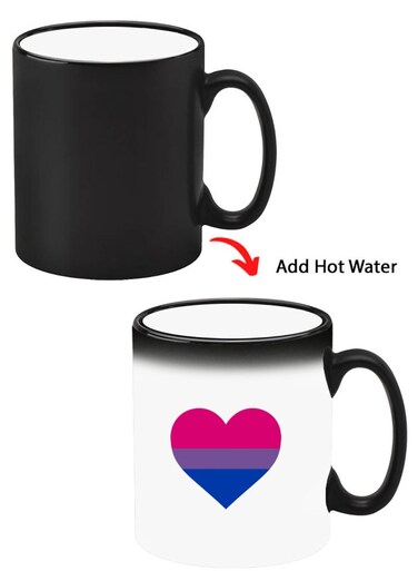 Color Changing Heat Sensitive Ceramic Mug, Image Revealed When HOT Liquid is Added! Heart 1