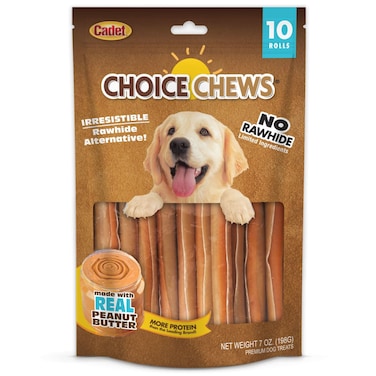 Cadet 10 pk. Choice Chews Rolls - Peanut Butter Flavor Dog Treats &amp; Chews
