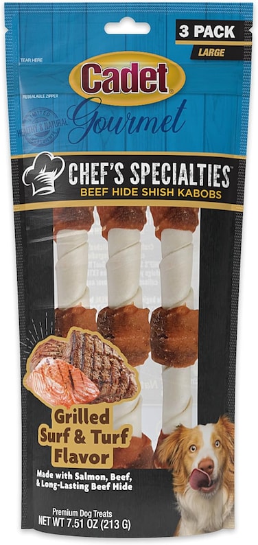 Cadet 3 pk Large Kabobs Grilled Surf &amp; Turf Flavor Dog Treats &amp; Chews