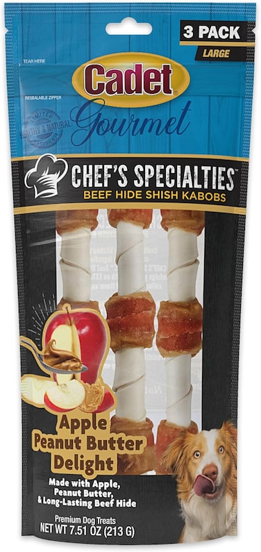 Cadet 3 pk Large Kabobs Apple Peanut Butter Delight Dog Treats &amp; Chews